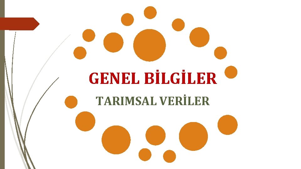GENEL BİLGİLER TARIMSAL VERİLER 