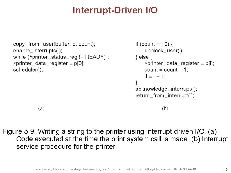 Interrupt-Driven I/O Figure 5 -9. Writing a string to the printer using interrupt-driven I/O.