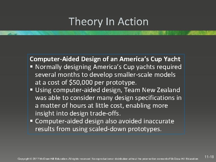 Theory In Action Computer-Aided Design of an America’s Cup Yacht § Normally designing America’s