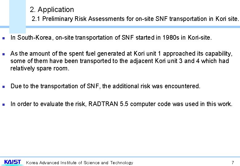 Lab Seminar Preliminary Risk Assessment for Onsite Spent