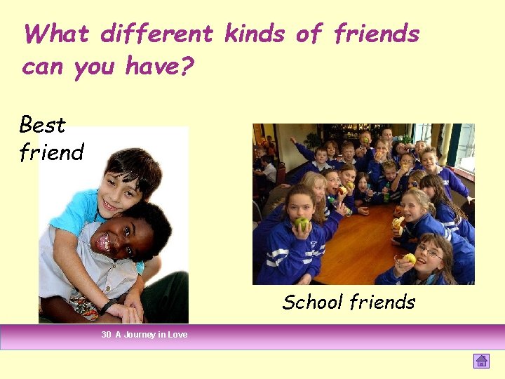 What different kinds of friends can you have? Best friend School friends 30 A What different kinds of friends can you have? Best friend School friends 30 A