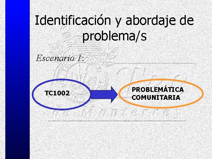 Identificación y abordaje de problema/s Escenario 1: TC 1002 PROBLEMÁTICA COMUNITARIA 