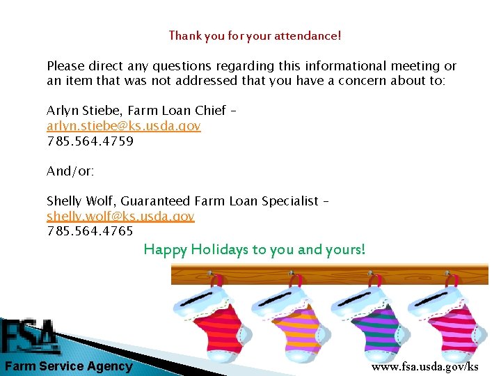 Thank you for your attendance! Please direct any questions regarding this informational meeting or