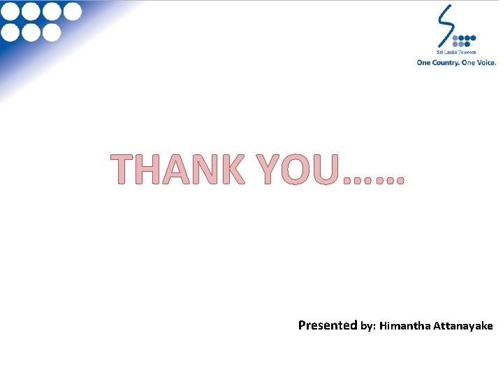 THANK YOU…… Presented by: Himantha Attanayake 