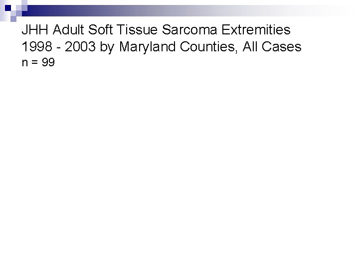 JHH Adult Soft Tissue Sarcoma Extremities 1998 - 2003 by Maryland Counties, All Cases