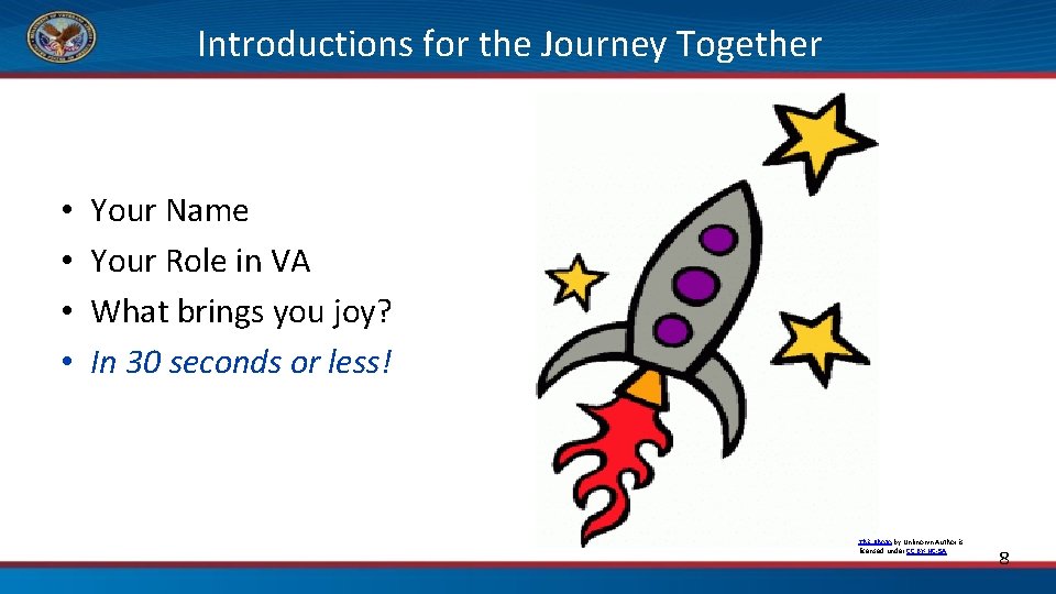 Introductions for the Journey Together • • Your Name Your Role in VA What