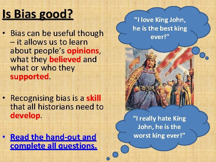 Is Bias good? • Bias can be useful though – it allows us to