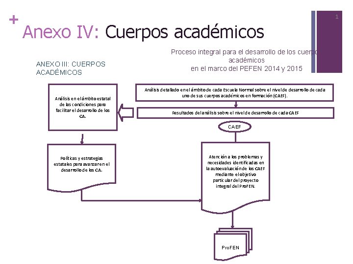 + 1 Anexo IV: Cuerpos académicos INFORMACIÓN COMPLEMENTARIA ANEXO III: CUERPOS ACADÉMICOS Análisis en