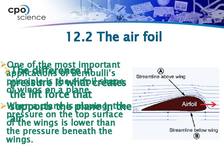 12. 2 The air foil ØOne of the most important Ø The difference in