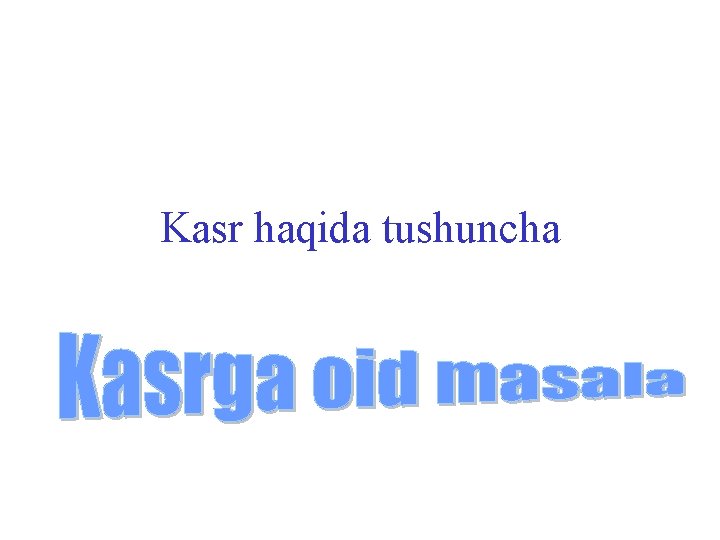 Kasr haqida tushuncha 