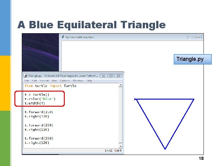 A Blue Equilateral Triangle. py 18 