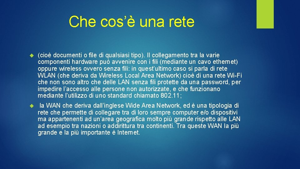 Che cos’è una rete (cioè documenti o file di qualsiasi tipo). Il collegamento tra Che cos’è una rete (cioè documenti o file di qualsiasi tipo). Il collegamento tra