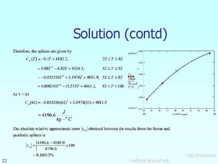 Solution (contd) 22 lmethods. eng. usf. edu http: //numerica 