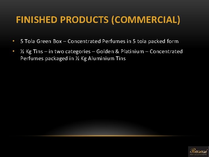 FINISHED PRODUCTS (COMMERCIAL) • 5 Tola Green Box – Concentrated Perfumes in 5 tola