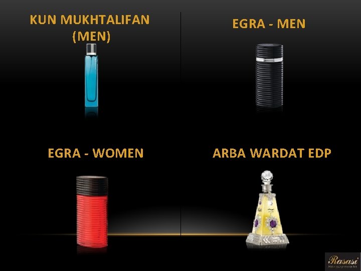 KUN MUKHTALIFAN (MEN) EGRA - WOMEN EGRA - MEN ARBA WARDAT EDP 