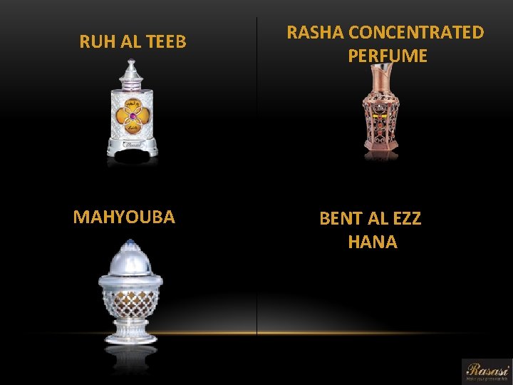 RUH AL TEEB MAHYOUBA RASHA CONCENTRATED PERFUME BENT AL EZZ HANA 