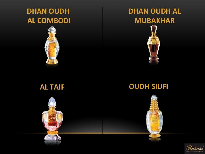 DHAN OUDH AL COMBODI AL TAIF DHAN OUDH AL MUBAKHAR OUDH SIUFI 