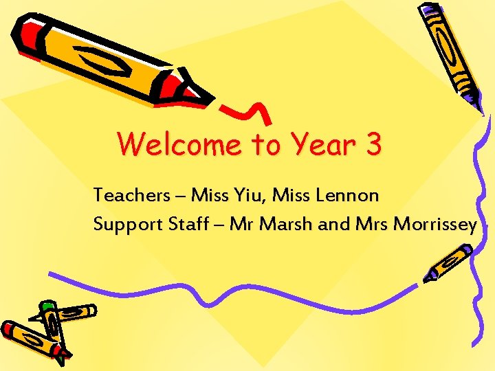 Welcome to Year 3 Teachers – Miss Yiu, Miss Lennon Support Staff – Mr