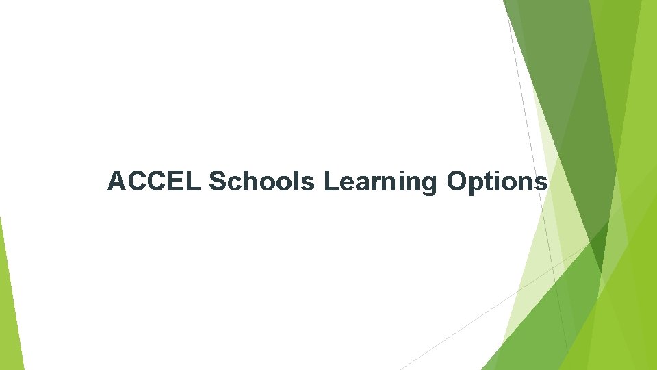ACCEL Schools Learning Options 