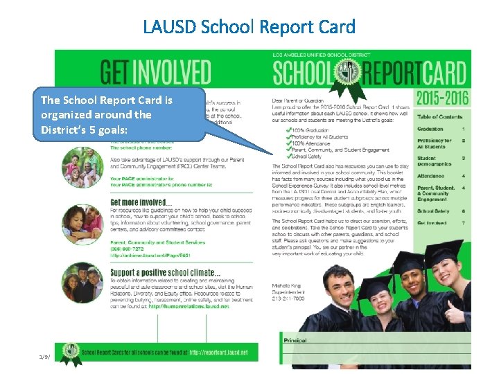 LAUSD School Report Card The School Report Card is organized around the District’s 5