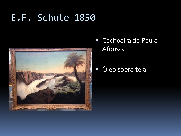 E. F. Schute 1850 Cachoeira de Paulo Afonso. Óleo sobre tela 