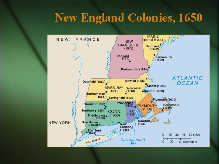 New England Colonies, 1650 