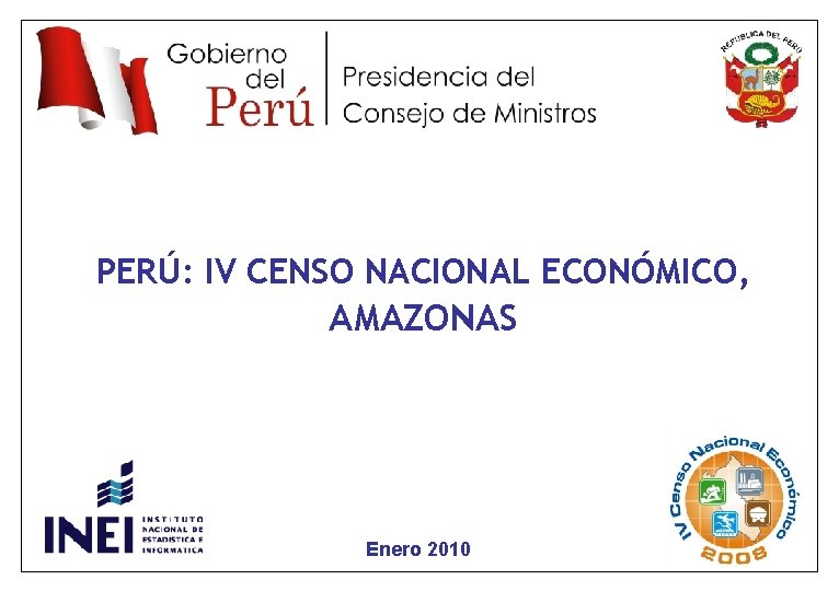 PERÚ: IV CENSO NACIONAL ECONÓMICO, AMAZONAS Enero 2010 3 