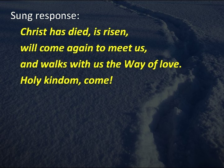 Sung response: Christ has died, is risen, will come again to meet us, and