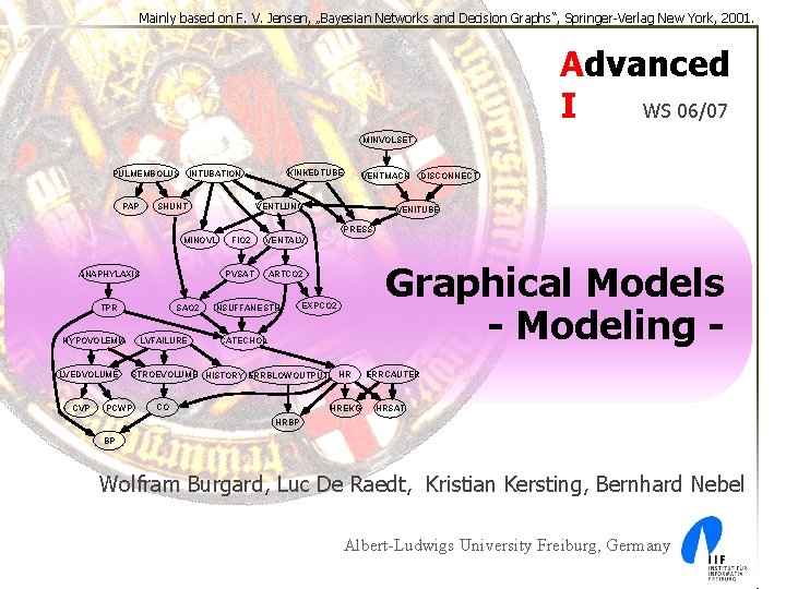 Mainly based on F. V. Jensen, „Bayesian Networks and Decision Graphs“, Springer-Verlag New York,