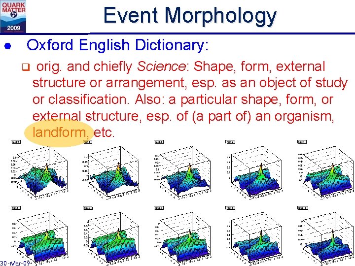 Event Morphology l Oxford English Dictionary: q 30 -Mar-09 orig. and chiefly Science: Shape,