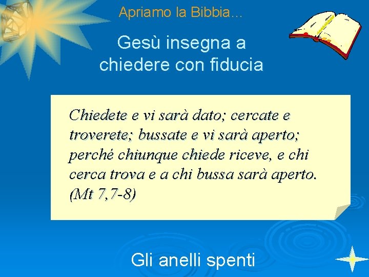 Apriamo la Bibbia… Gesù insegna a chiedere con fiducia Chiedete e vi sarà dato;