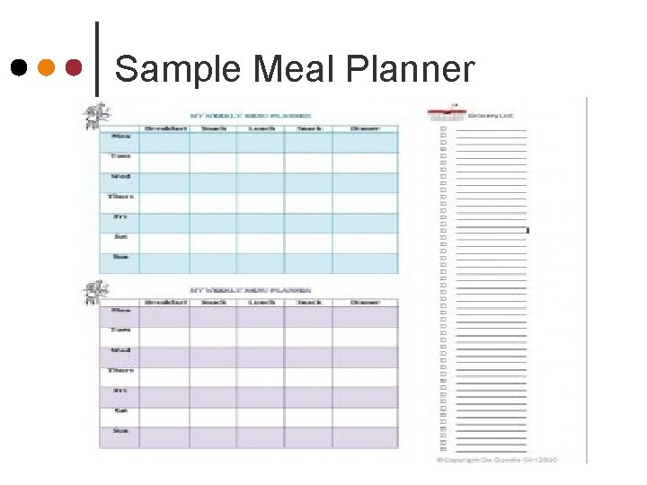 Sample Meal Planner 