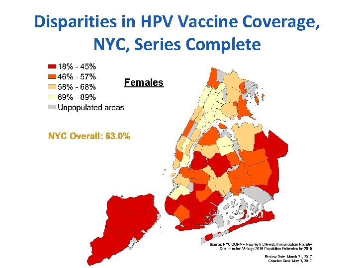 Disparities in HPV Vaccine Coverage, NYC, Series Complete Females 