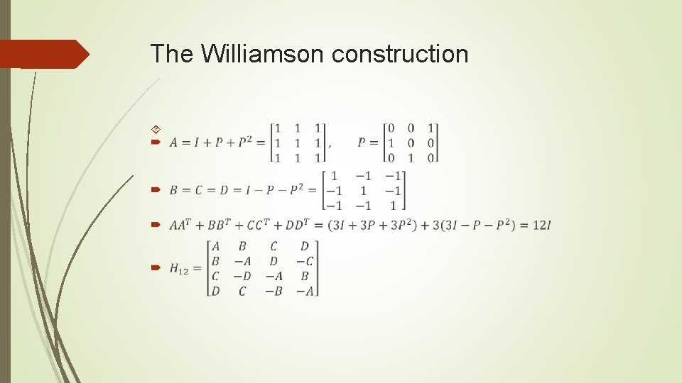 The Williamson construction 