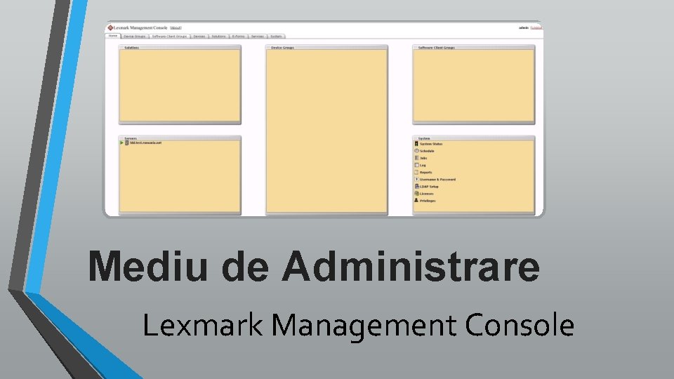 Mediu de Administrare Lexmark Management Console 