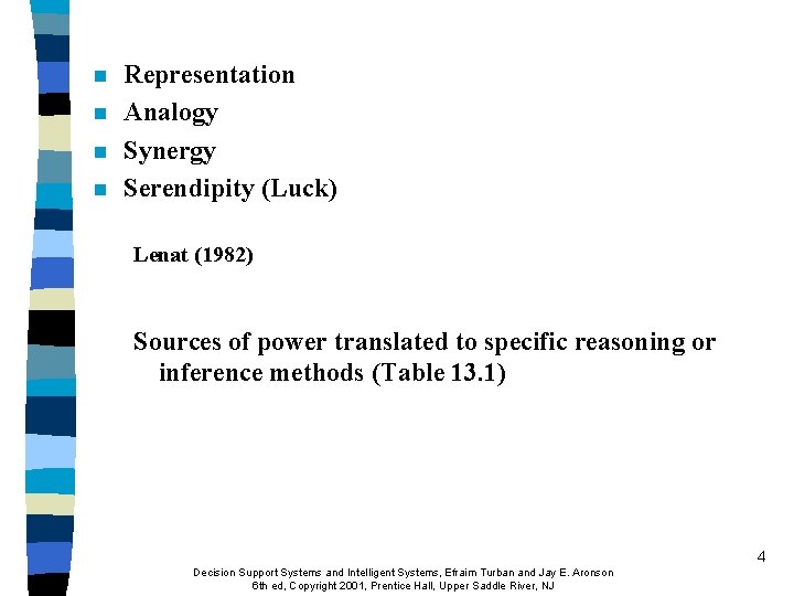 n n Representation Analogy Synergy Serendipity (Luck) Lenat (1982) Sources of power translated to n n Representation Analogy Synergy Serendipity (Luck) Lenat (1982) Sources of power translated to