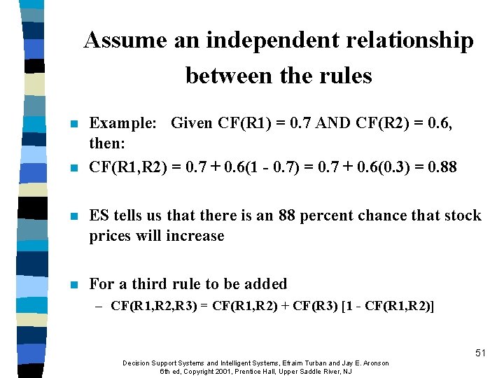 Assume an independent relationship between the rules n n Example: Given CF(R 1) = Assume an independent relationship between the rules n n Example: Given CF(R 1) =