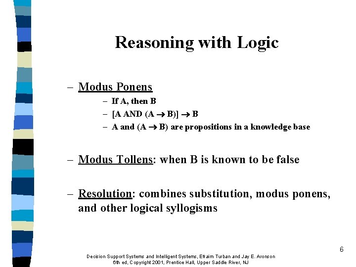 Reasoning with Logic – Modus Ponens – If A, then B – [A AND Reasoning with Logic – Modus Ponens – If A, then B – [A AND