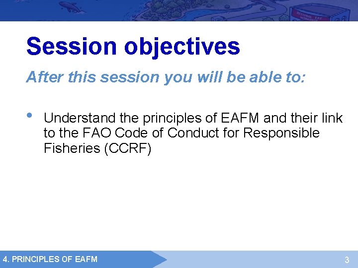 Session objectives After this session you will be able to: • Understand the principles