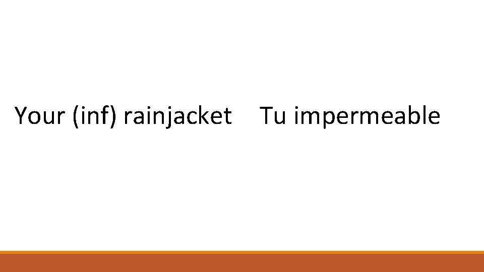 Your (inf) rainjacket Tu impermeable 