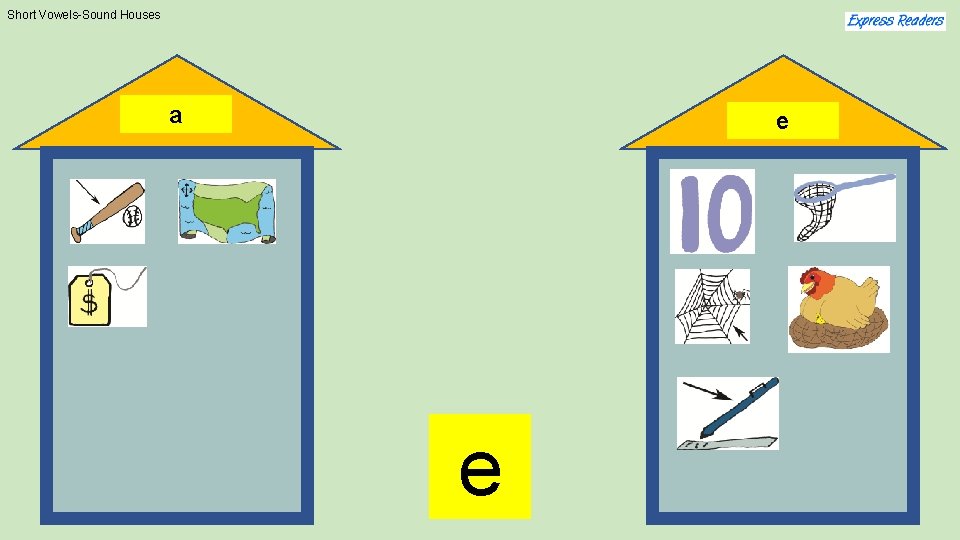 Short Vowels-Sound Houses a e e 