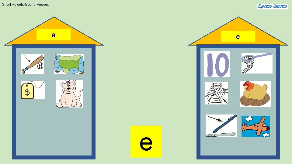 Short Vowels-Sound Houses a e e 