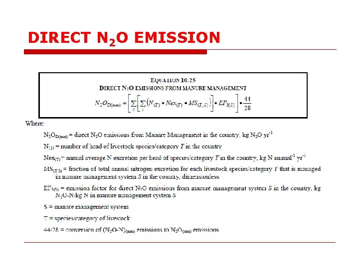 DIRECT N 2 O EMISSION 