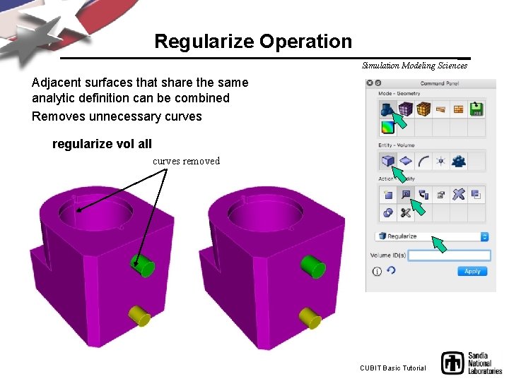 Regularize Operation Simulation Modeling Sciences Adjacent surfaces that share the same analytic definition can