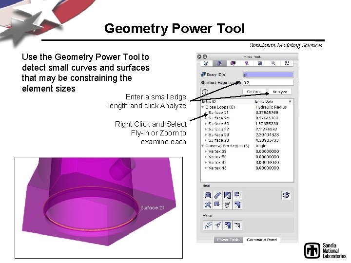 Geometry Power Tool Simulation Modeling Sciences Use the Geometry Power Tool to detect small