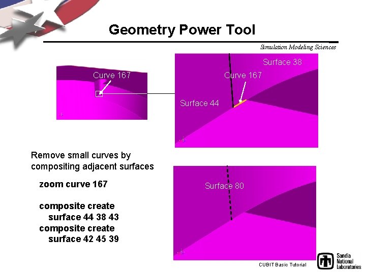 Geometry Power Tool Simulation Modeling Sciences Surface 38 Curve 167 Surface 44 Remove small