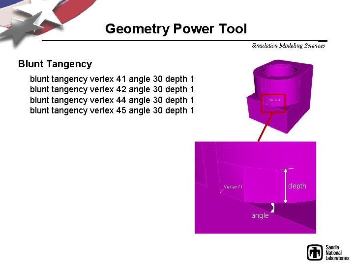 Geometry Power Tool Simulation Modeling Sciences Blunt Tangency blunt tangency vertex 41 angle 30