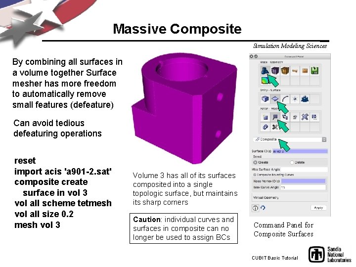 Massive Composite Simulation Modeling Sciences By combining all surfaces in a volume together Surface