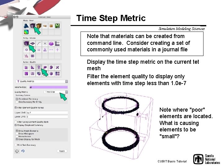 Time Step Metric Simulation Modeling Sciences Note that materials can be created from command
