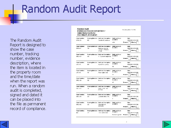 Random Audit Report The Random Audit Report is designed to show the case number, Random Audit Report The Random Audit Report is designed to show the case number,